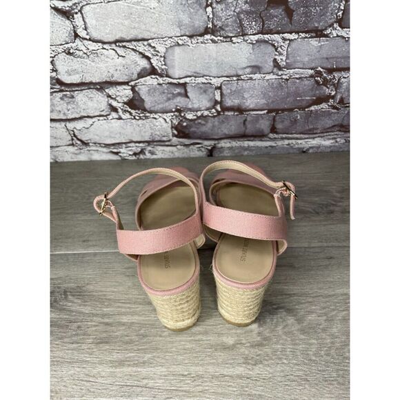 STUART WEITZMAN Mirela II Pink Canvas Espadrille Wedge Sandals Women 9.5B US/40 - Picture 6 of 16